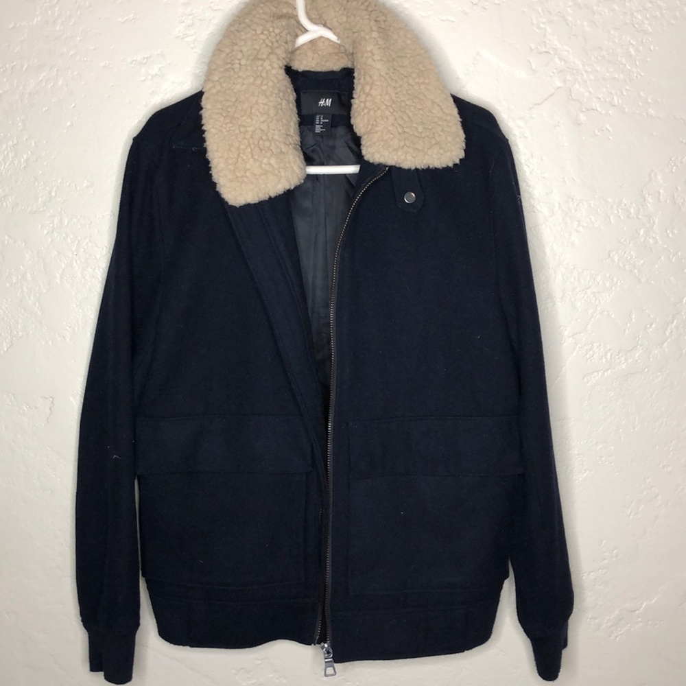 H&M Jacket with Sherpa collar (BRAND NEW)